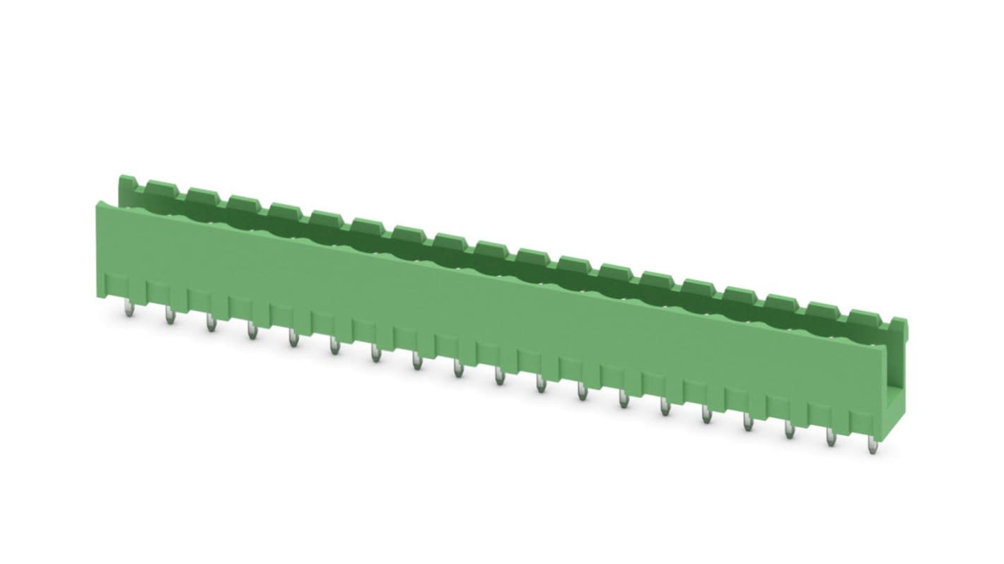 Phoenix Contact, 5.08mm Pitch, MSTBV 2.5/19-G-5.08, 19 Way, Pluggable Terminal Block, Header, Solder Termination,