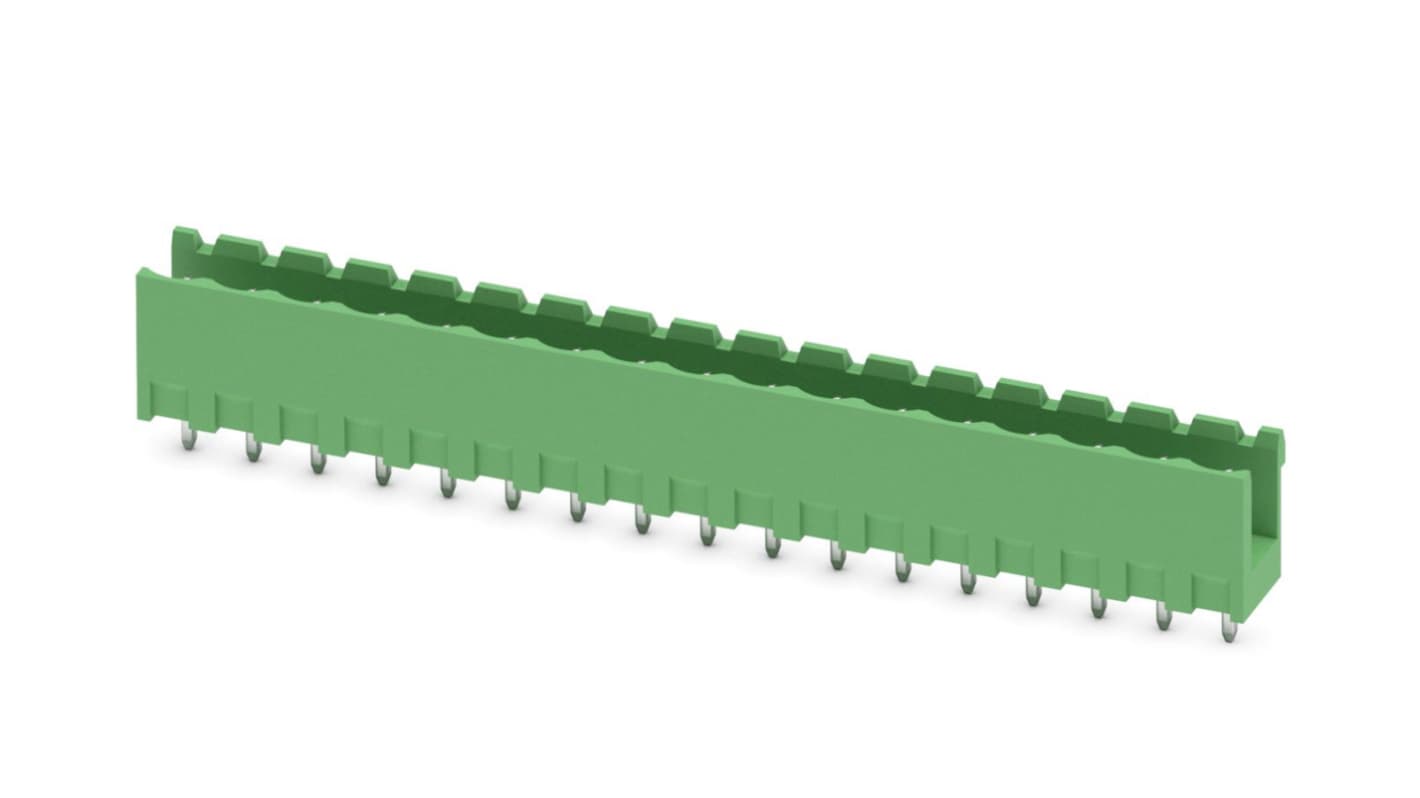 Phoenix Contact, 5.08mm Pitch, MSTBV 2.5/17-G-5.08, 17 Way, Pluggable Terminal Block, Header, Solder Termination,