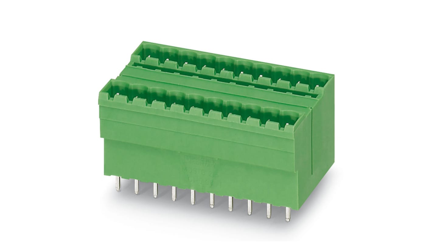 Phoenix Contact, 5.08mm Pitch, MDSTBV 2.5/ 8-G1-5.08, 8 Way, Pluggable Terminal Block, Header, Solder Termination,