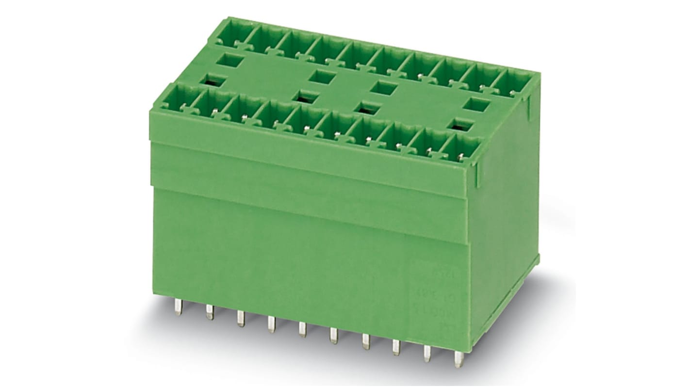 Phoenix Contact MCDV 1.5/16-G1-3.81 Series PCB Socket, 16-Contact, 3.81mm Pitch, Solder Termination