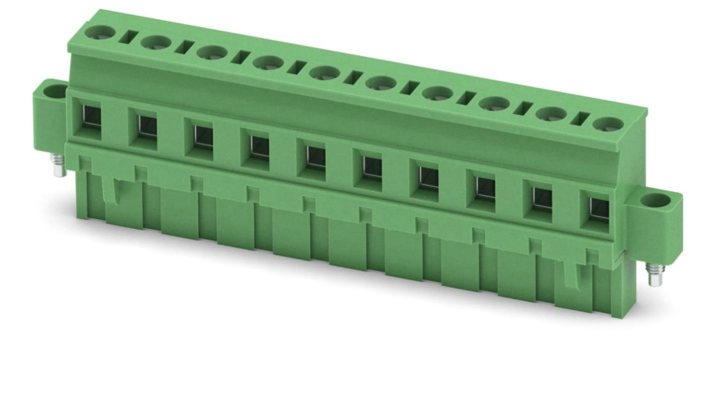 Phoenix Contact GMVSTBR 2.5/10-STF-7.62 Series PCB Terminal Block, 10-Contact, 7.62mm Pitch, Screw Termination