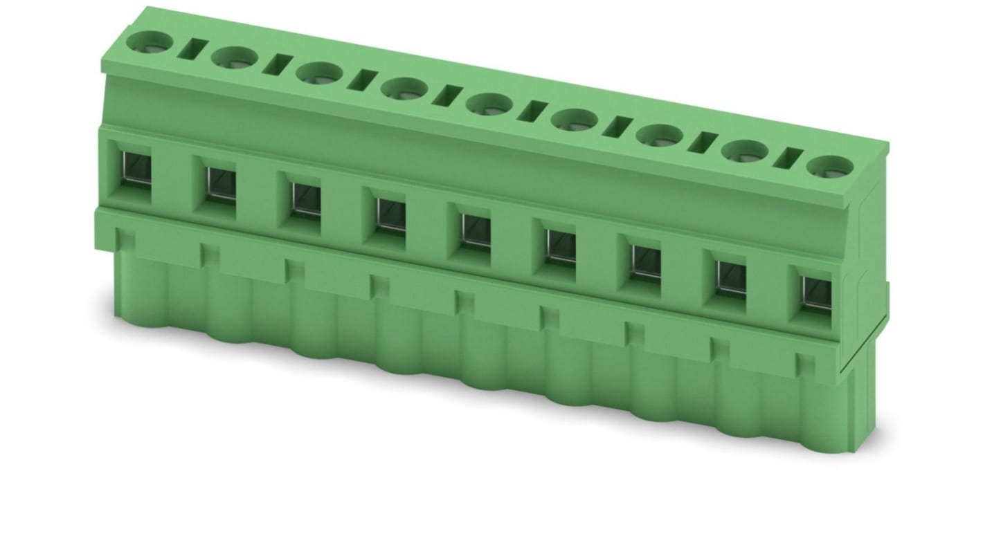 Phoenix Contact GMVSTBW 2.5/ 9-ST-7.62 Series PCB Terminal Block, 9-Contact, 7.62mm Pitch, Screw Termination