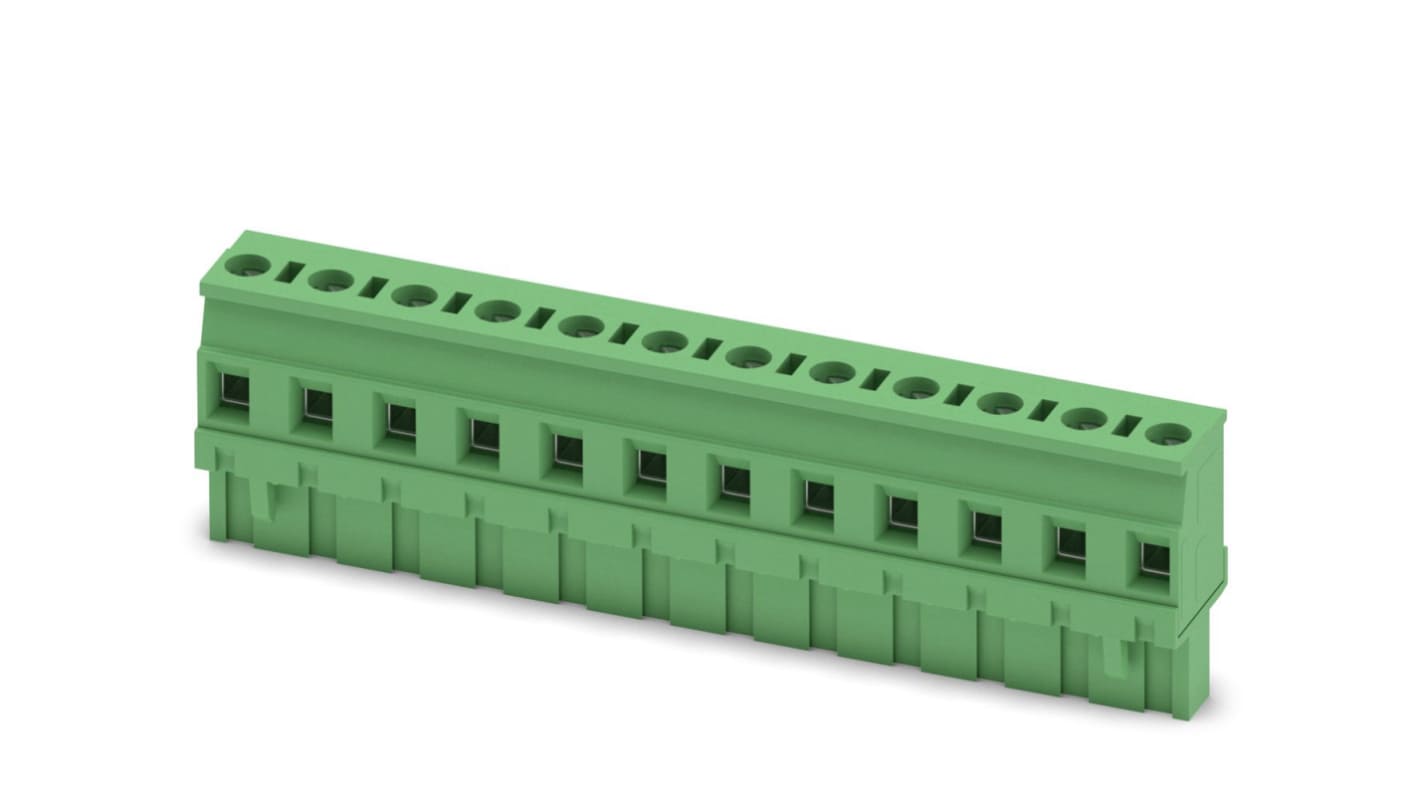 Phoenix Contact, 7.62mm Pitch, GMVSTBR 2.5/12-ST-7.62, 12 Way, Right Angle, Pluggable Terminal Block, Plug, Cable