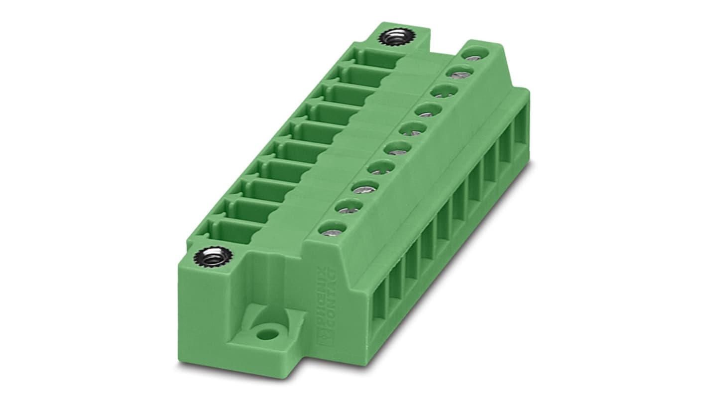 Phoenix Contact MCVU 1.5/ 9-GFD-3.81 Series PCB Socket, 9-Contact, 3.81mm Pitch, Screw Termination