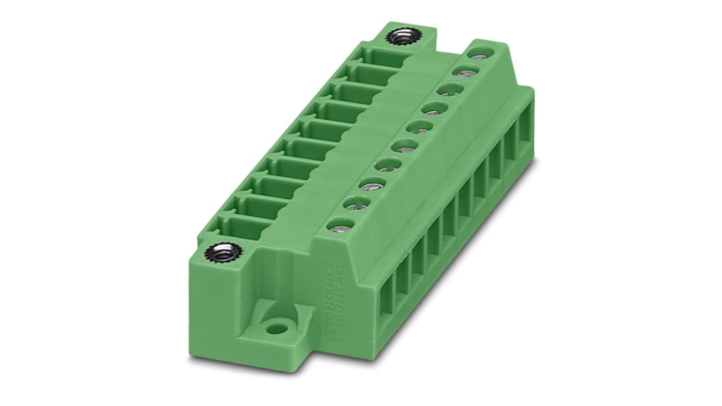 Phoenix Contact, 3.81mm Pitch, MCVU 1.5/14-GFD-3.81, 14 Way, Pluggable Terminal Block, Header, Screw Termination,