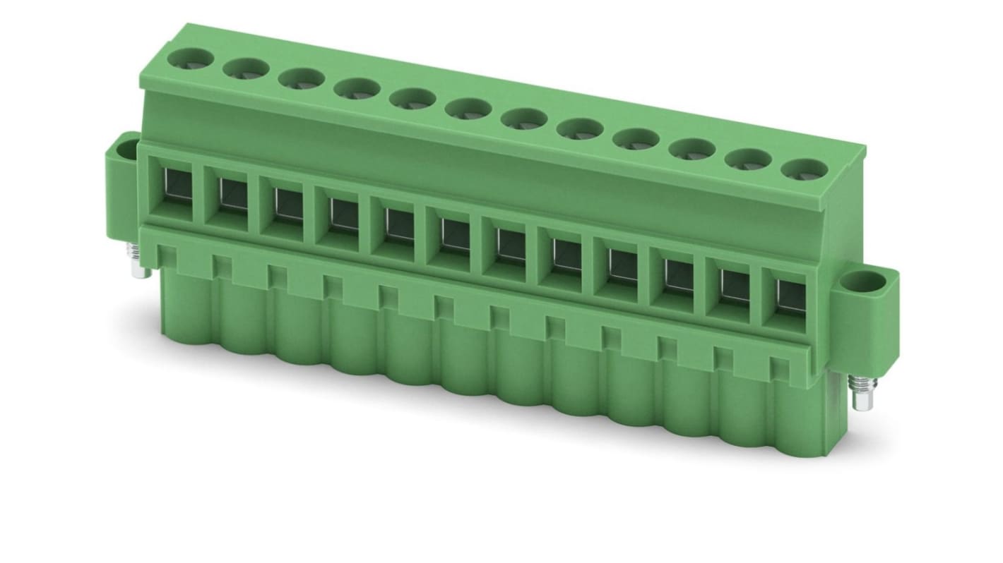 Phoenix Contact MVSTBW 2.5/12-STF Series PCB Terminal Block, 12-Contact, 5mm Pitch, Screw Termination