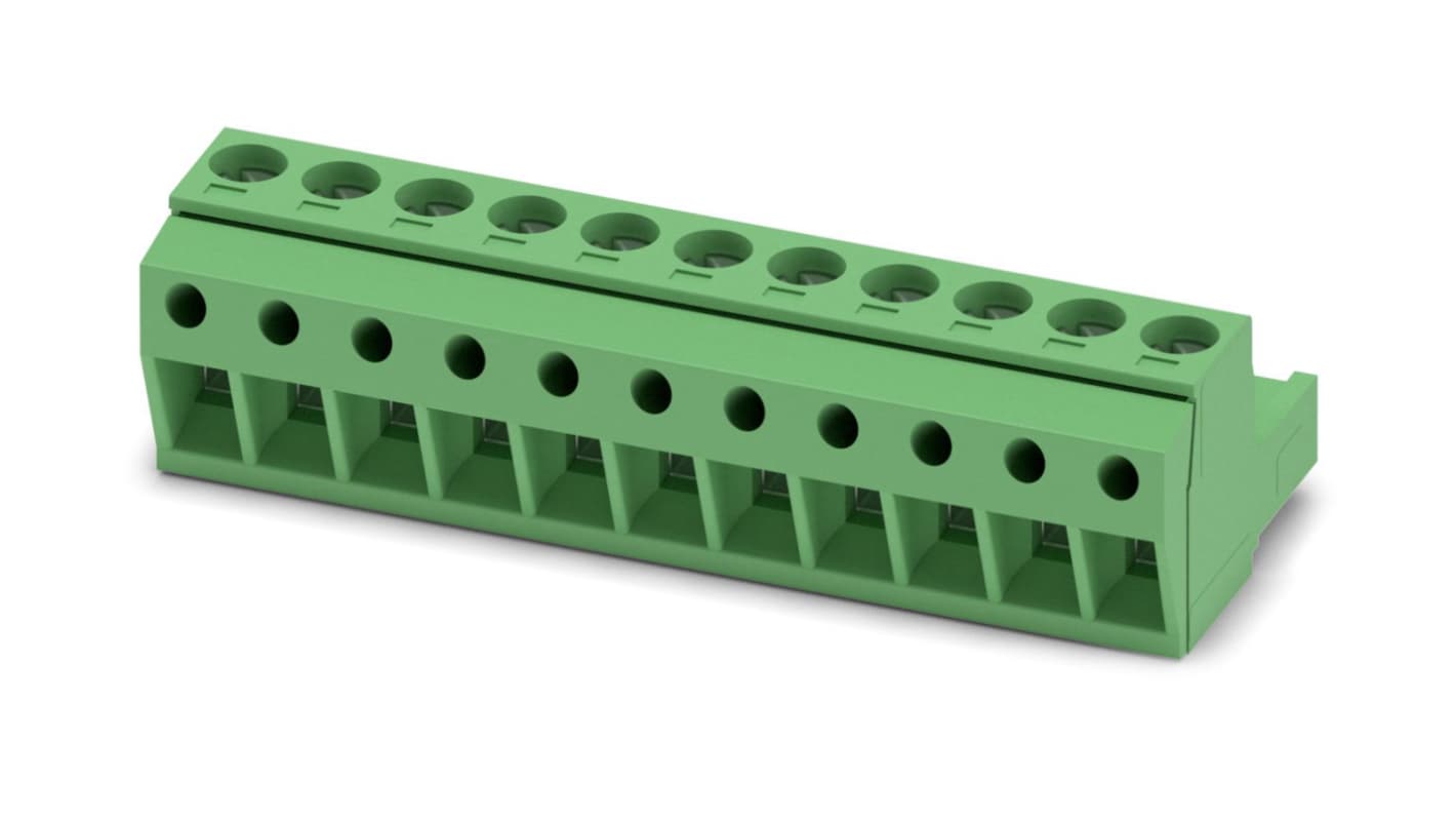 Phoenix Contact, 5mm Pitch, MSTBP 2.5/11-ST, 11 Way, Pluggable Terminal Block, Plug, Screw Termination, 1765865