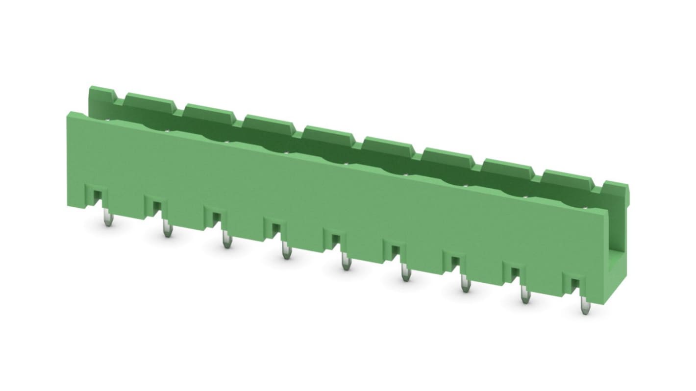 Phoenix Contact, 7.5mm Pitch, GMSTBV 2.5/ 9-G, 9 Way, , Pluggable Terminal Block, Header, Through Hole, Solder
