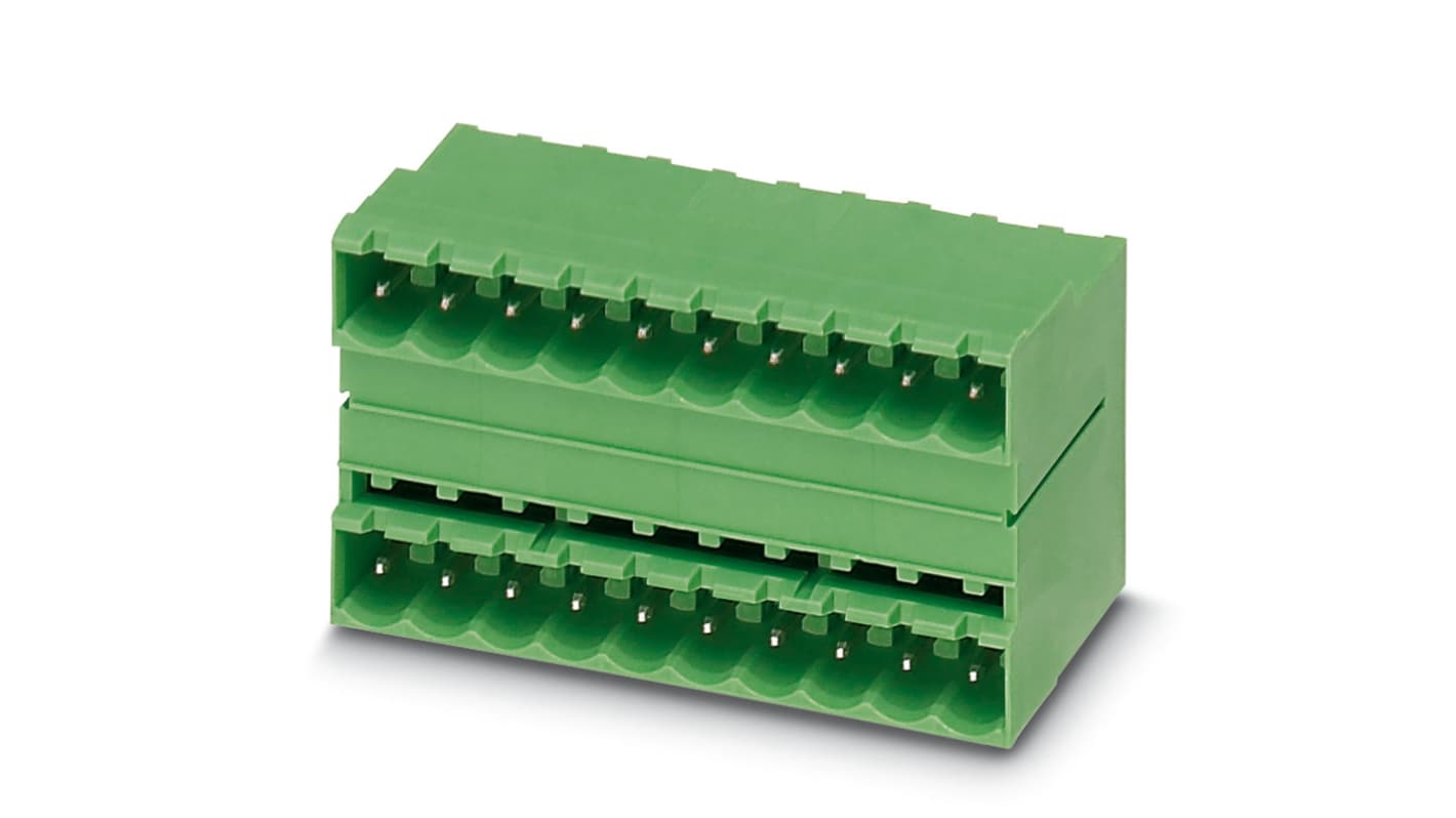 Phoenix Contact, 5.0mm Pitch, MDSTB 2.5/ 7-G1, 7 Way, Pluggable Terminal Block, Header, Solder Termination, 1762745