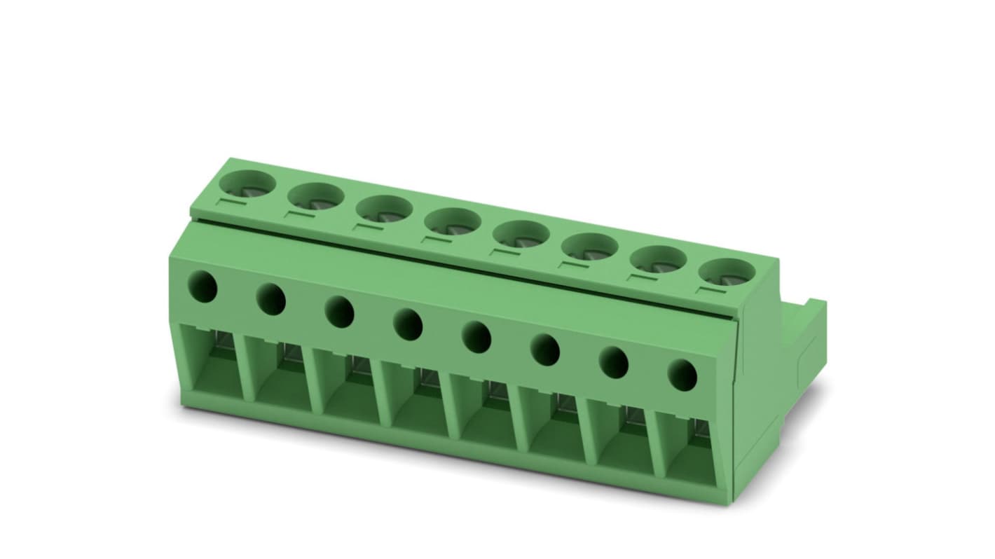 Phoenix Contact, 5.08mm Pitch, MSTBP 2.5/ 8-ST-5.08, 8 Way, Pluggable Terminal Block, Plug, Screw Termination, 1769078