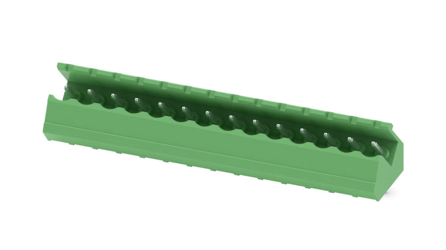 Phoenix Contact, 5.0mm Pitch, SMSTB 2.5/14-G, 14 Way, Pluggable Terminal Block, Header, Solder Termination, 1769353
