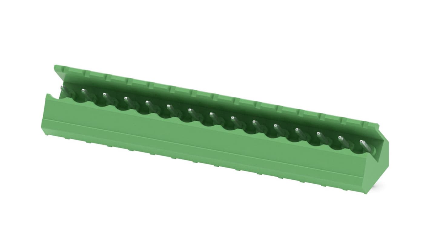 Phoenix Contact, 5.0mm Pitch, SMSTB 2.5/15-G, 15 Way, Pluggable Terminal Block, Header, Solder Termination, 1769366