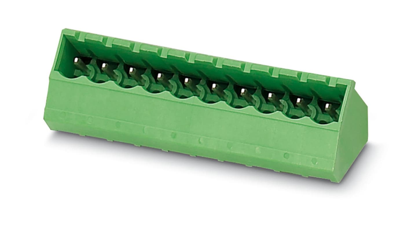 Phoenix Contact, 5.0mm Pitch, SMSTBA 2.5/19-G, 19 Way, Pluggable Terminal Block, Header, Solder Termination, 1769971