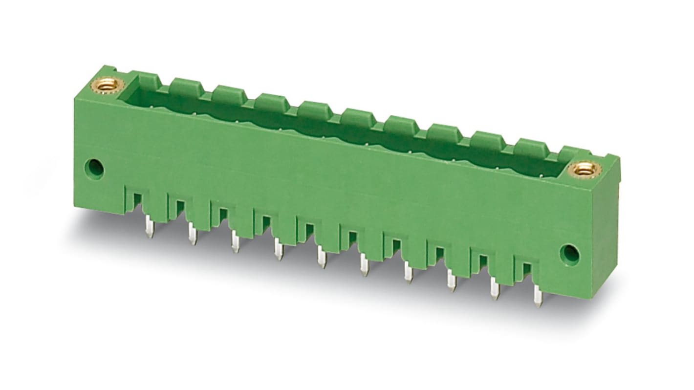 Phoenix Contact, 5.0mm Pitch, MSTBV 2.5/19-GF, 19 Way, Pluggable Terminal Block, Header, Solder Termination, 1777057