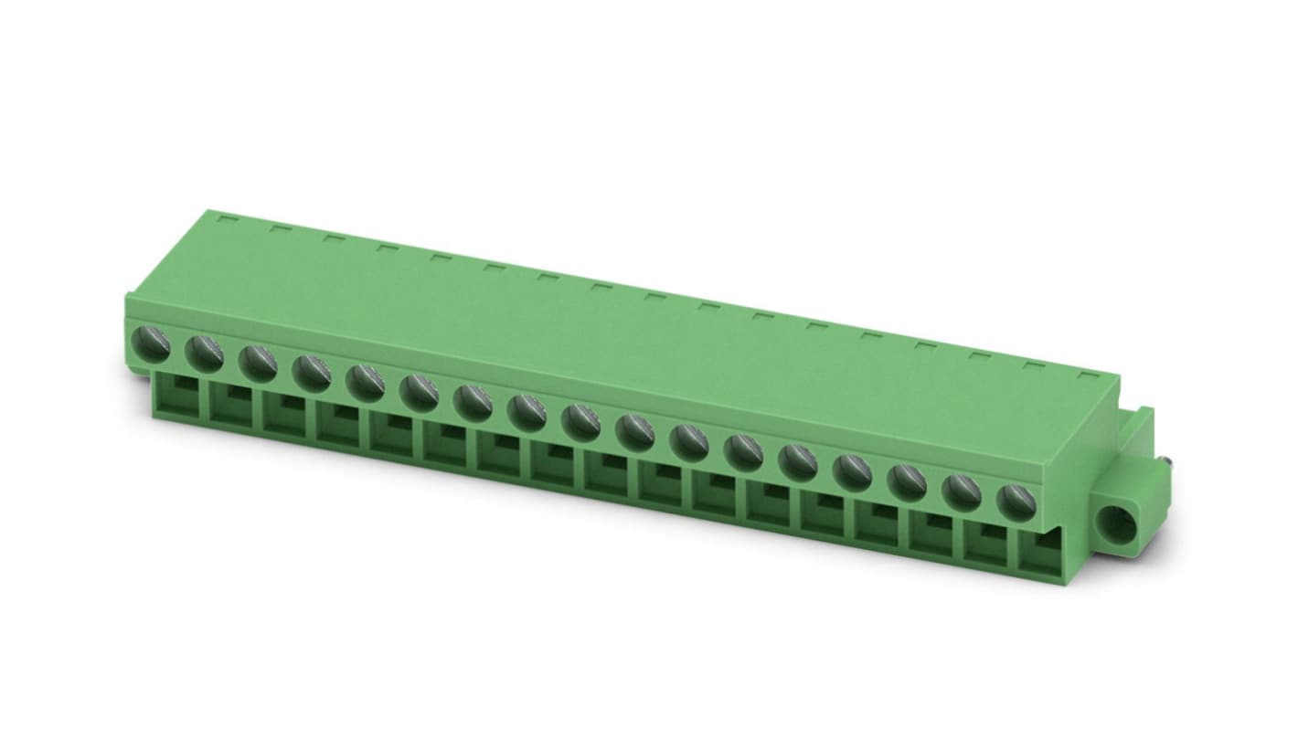 Phoenix Contact, 5.08mm Pitch, FRONT-MSTB 2.5/17-STF-5.08, 17 Way, , Pluggable Terminal Block, Plug, Cable Mount, Screw