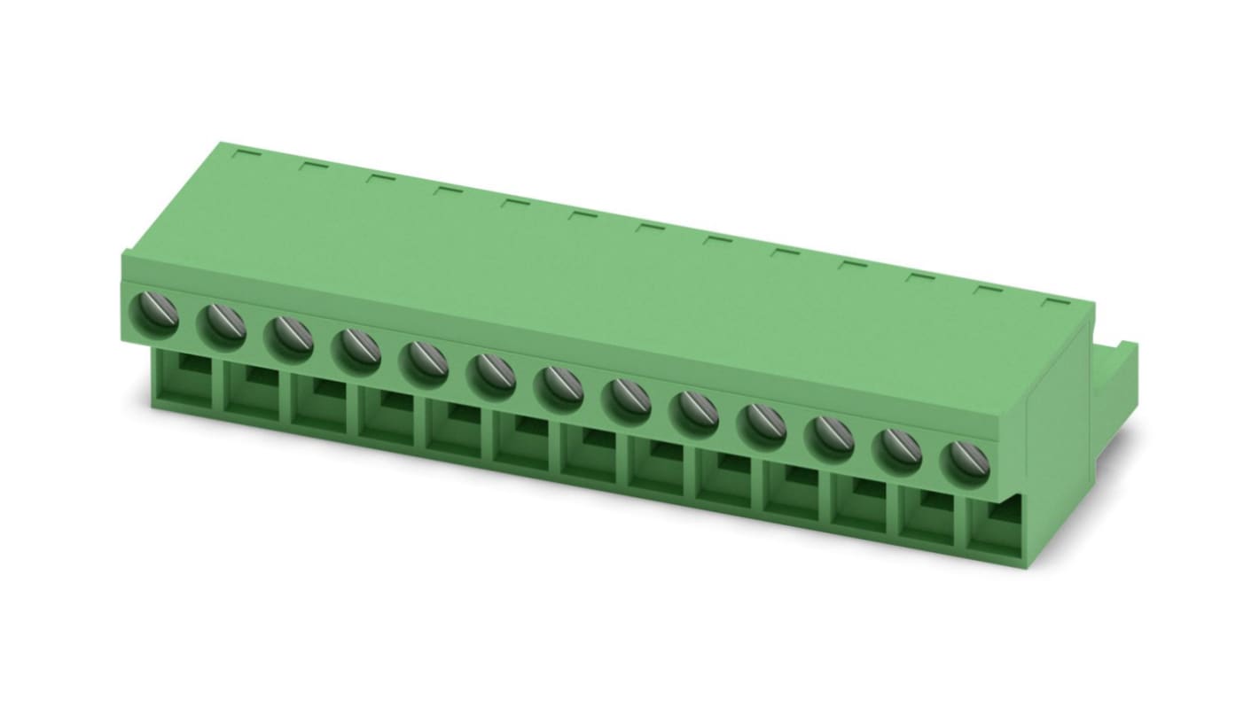 Phoenix Contact, 5mm Pitch, FRONT-MSTB 2.5/13-ST, 13 Way, , Pluggable Terminal Block, Plug, Cable Mount, Screw