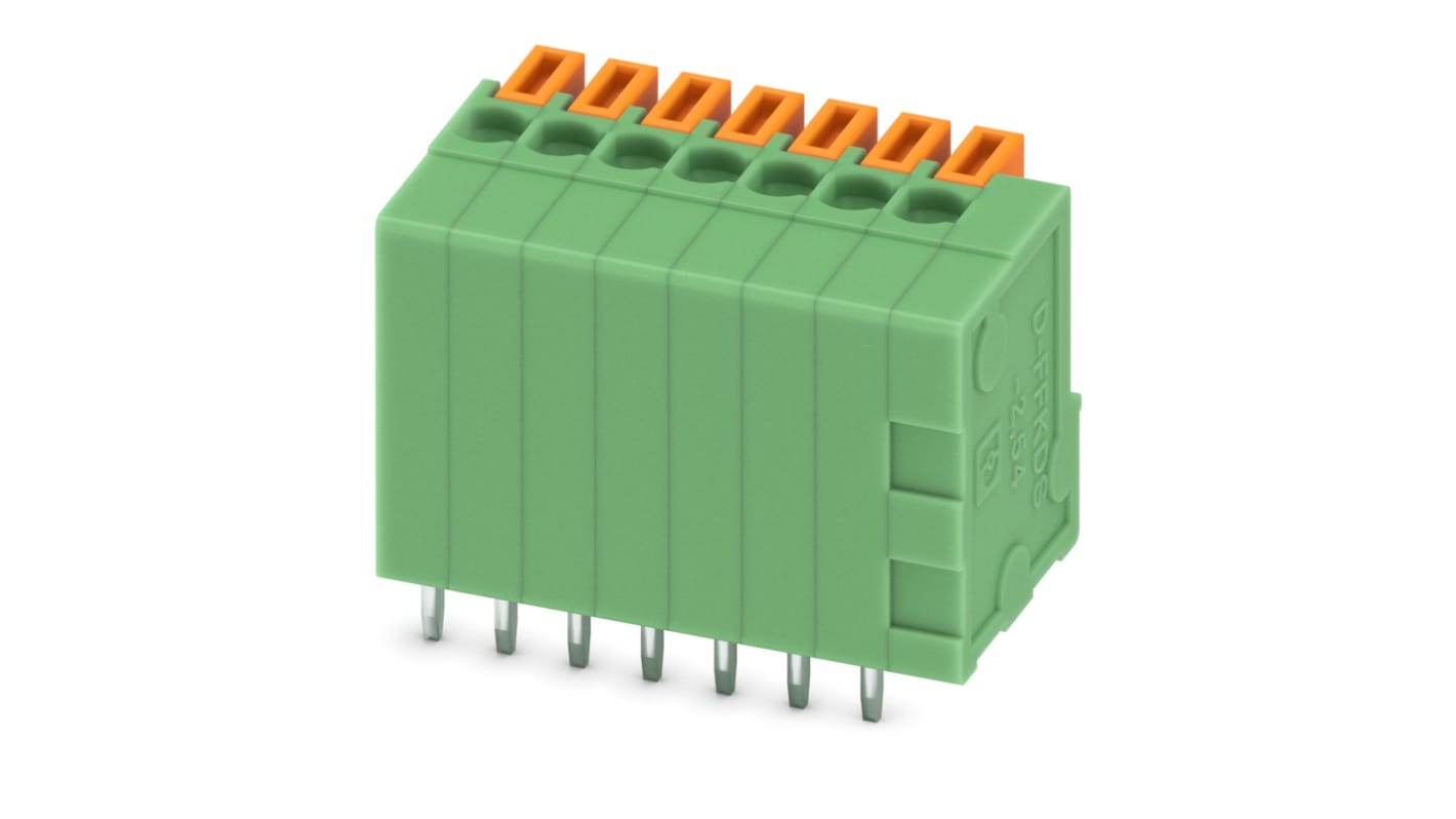 Phoenix Contact COMBICON Control Series PCB Terminal Block, 7-Contact, 2.54mm Pitch, Through Hole Mount, Solder
