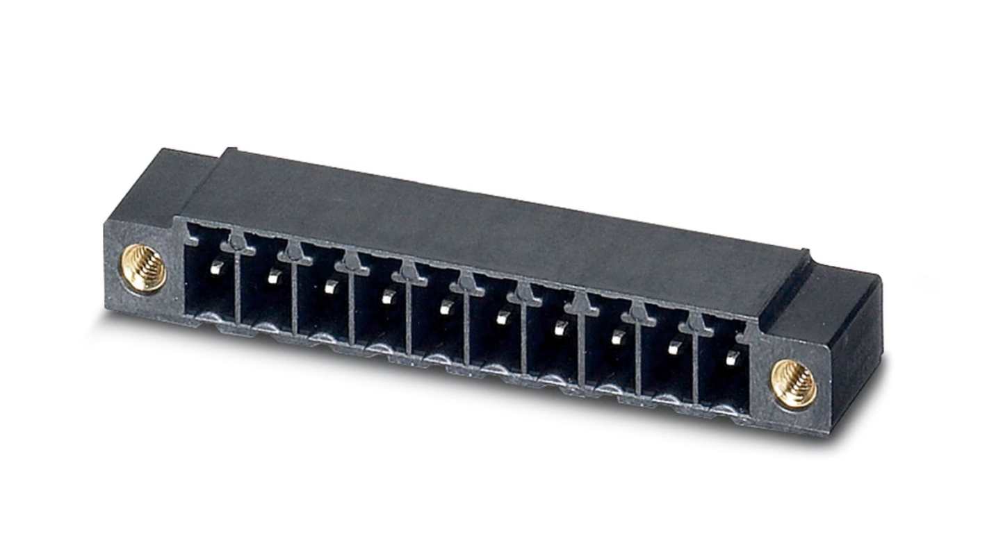 Phoenix Contact, 3.5mm Pitch, COMBICON Control, 10 Way, Right Angle, Pluggable Terminal Block, Header, Through Hole,
