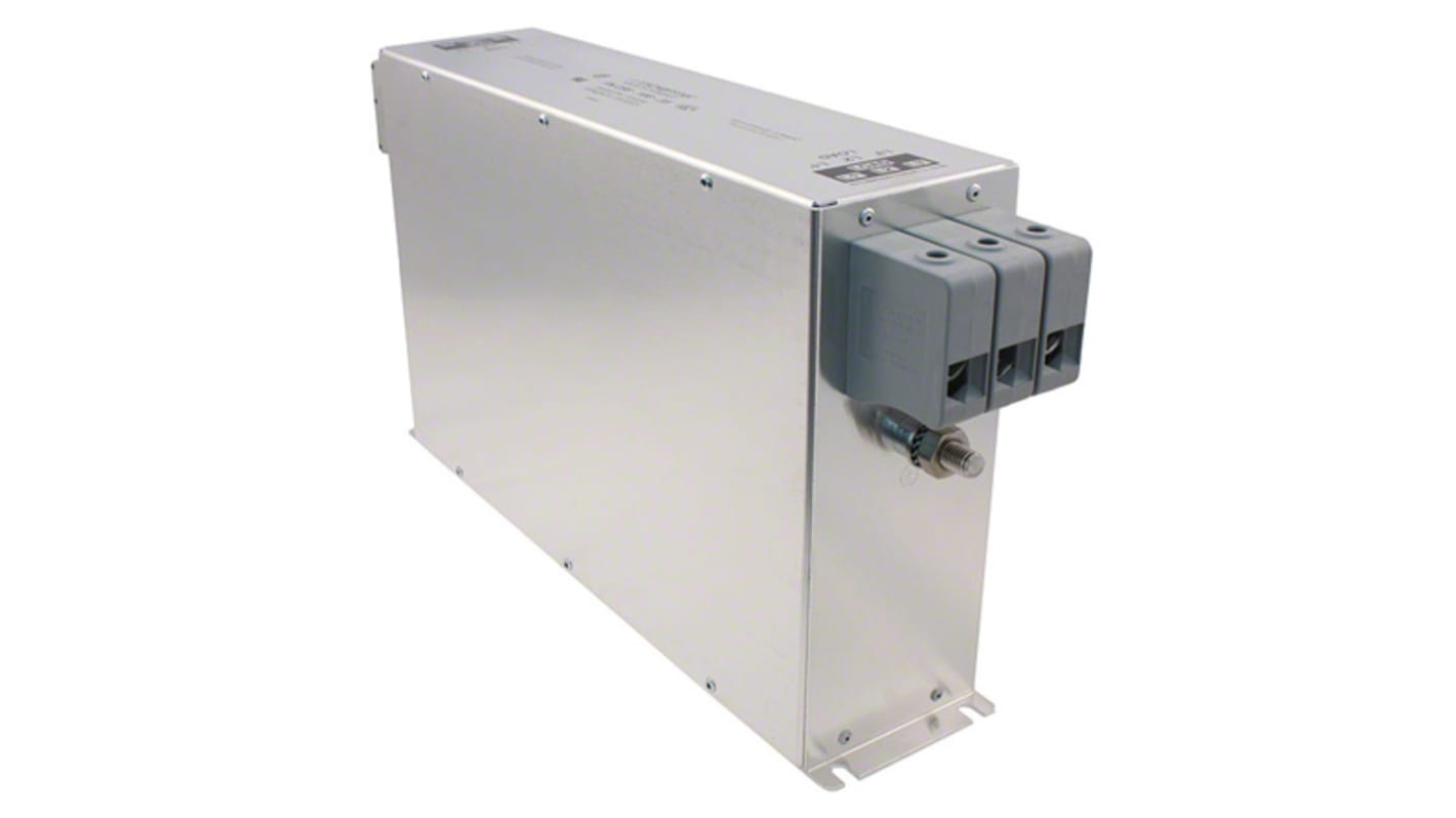 Schaffner, FN258 100A 3 x 480/277 V ac 0 → 60Hz, Chassis Mount RFI Filter, Terminal Block 3 Phase