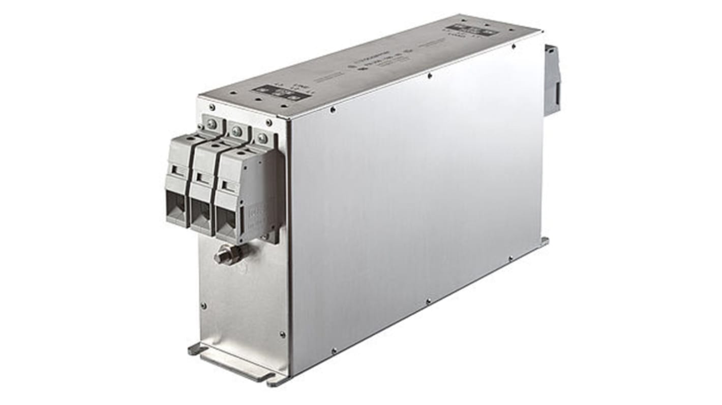Schaffner, FN258 16A 3 x 480/277 V ac 0 → 60Hz, Chassis Mount RFI Filter, Wire Lead 3 Phase