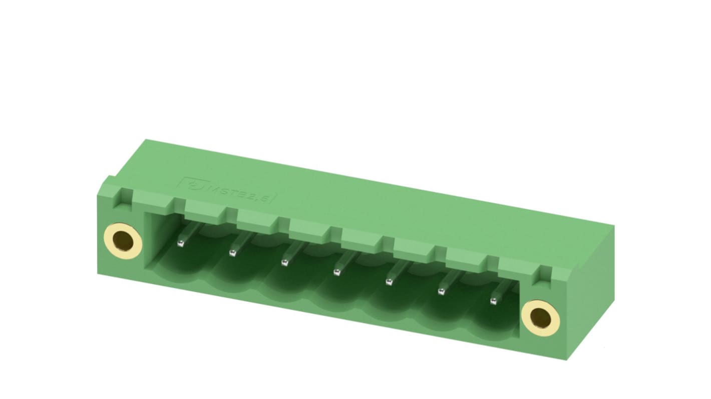 Phoenix Contact, 5.0mm Pitch, MSTB 2.5/ 7-GF, 7 Way, Pluggable Terminal Block, Header, Solder Termination, 1776744