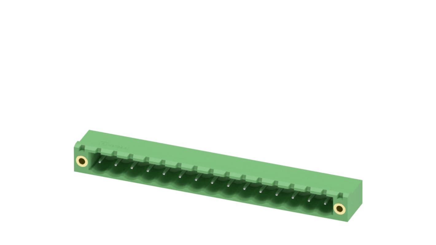 Phoenix Contact, 5.0mm Pitch, MSTB 2.5/15-GF, 15 Way, Pluggable Terminal Block, Header, Solder Termination, 1776825