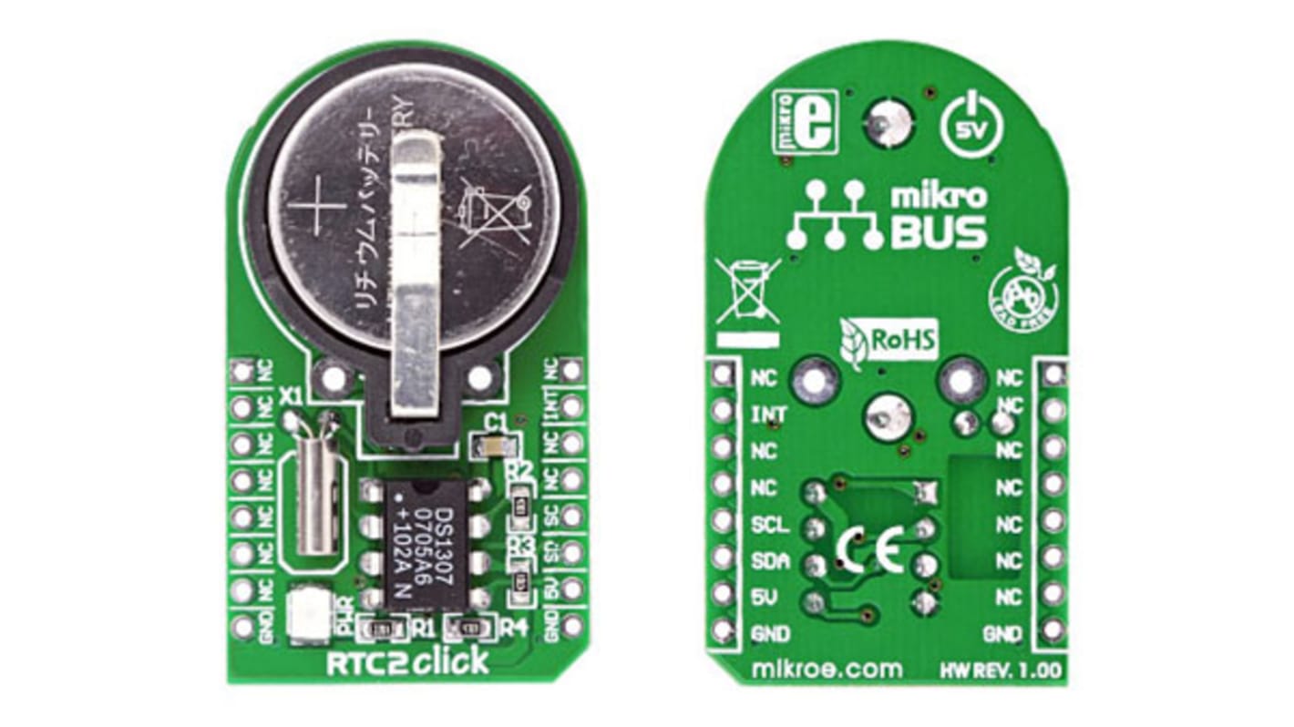 MikroElektronika MIKROE-948, RTC2 Real Time Clock (RTC) mikroBus Click Board for DS51307