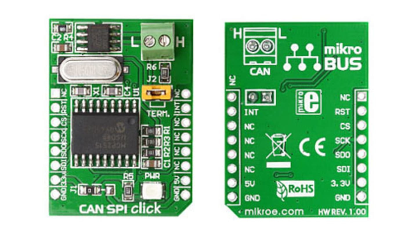 MikroElektronika Entwicklungstool Kommunikation und Drahtlos 3,3-V-Platine CAN SPI Click