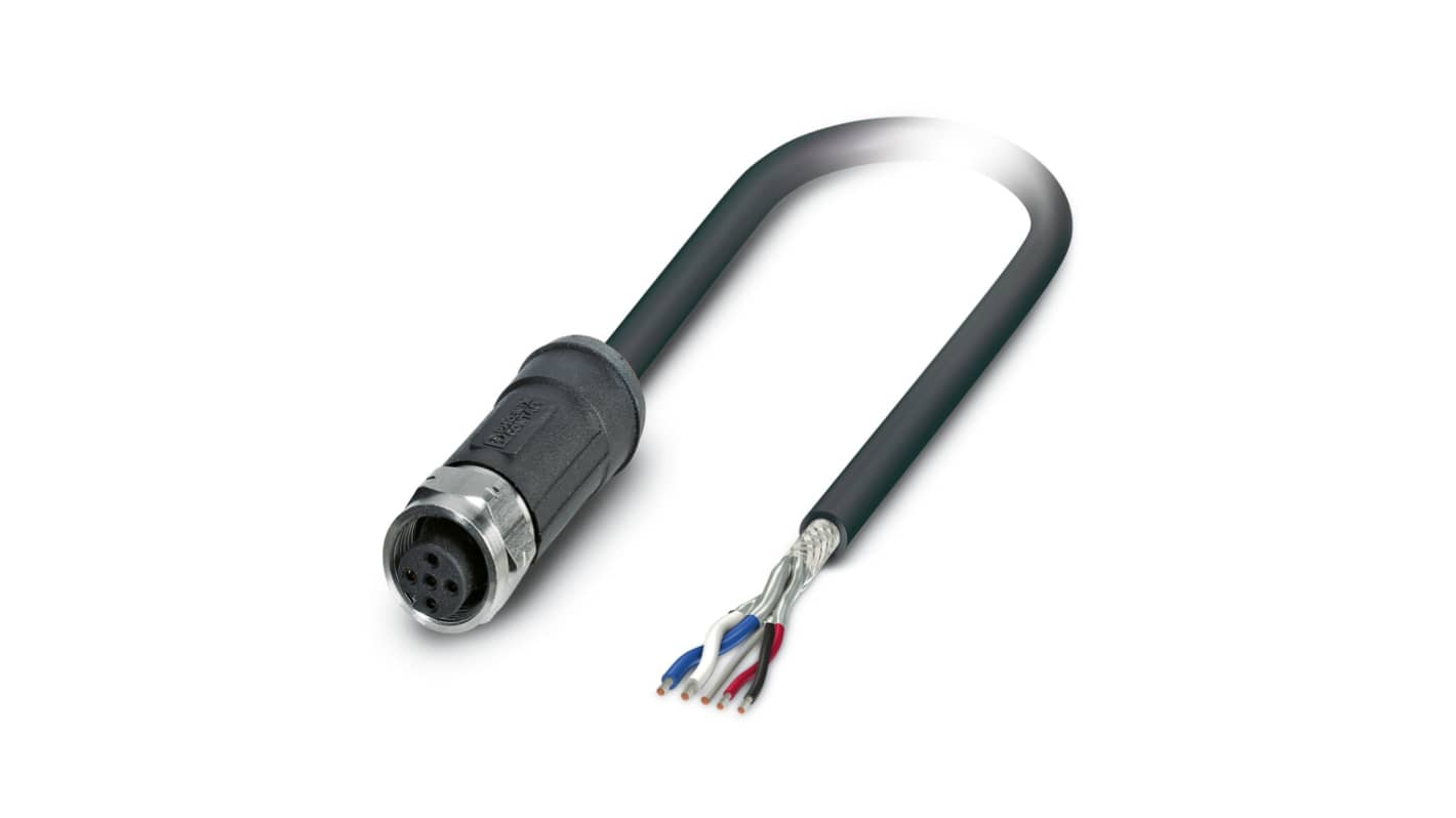 Phoenix Contact SAC-5P- 2.0-92X/M12FS SH OD Buskabel 5-adrig, Buchse gerade / offenes Ende, Länge 2m