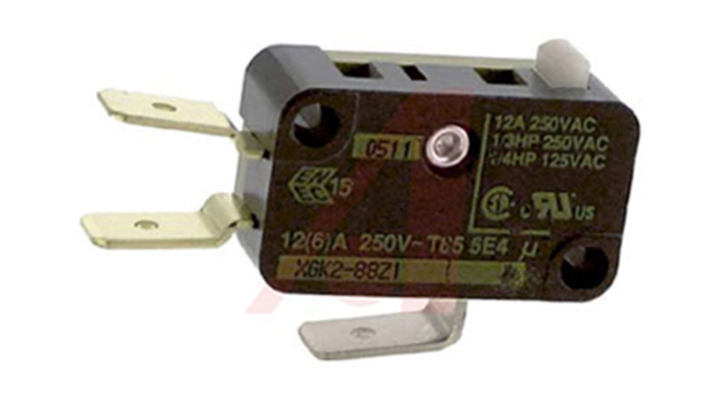 Johnson Electric Plunger Microswitch, Faston Terminal, 12 A, SP-CO, IP40