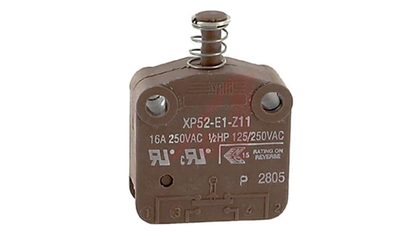 Johnson Electric Push Button Switch, Mushroom Plunger, SPST 16 A IP40, -20 → +140°C