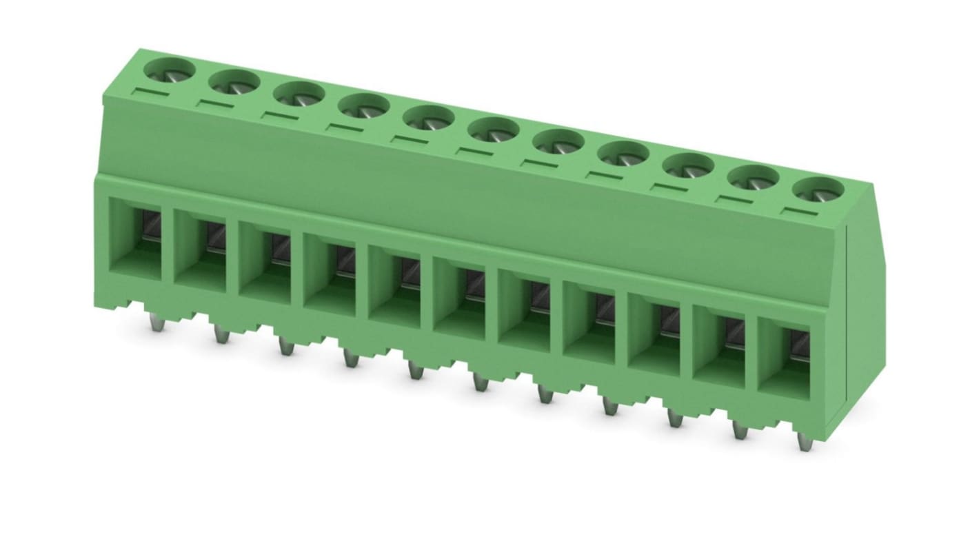 Phoenix Contact MKDSD 1.5/11-3.81 Series PCB Terminal Block, 11-Contact, 3.81mm Pitch, Through Hole Mount, Screw