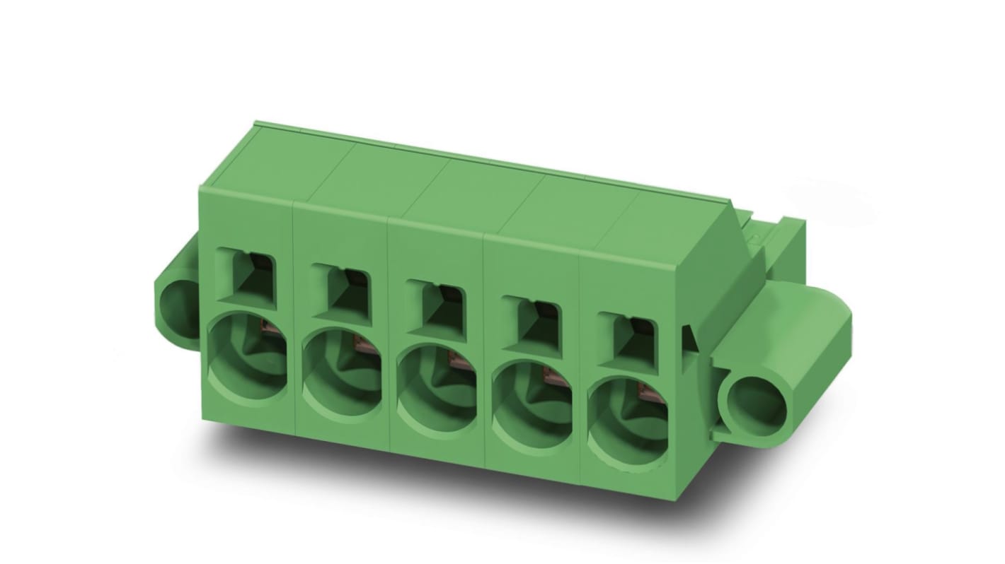 Phoenix Contact, 10.16mm Pitch, SPC 16/ 2-STF-10.16, 2 Way, Pluggable Terminal Block, Plug, Spring Cage Termination,