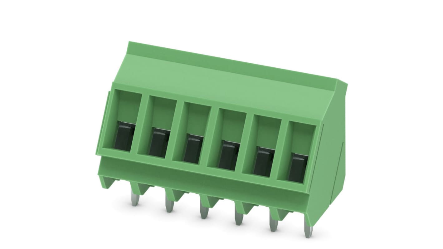 Phoenix Contact SMKDS 3/ 6 Series PCB Terminal Block, 6-Contact, 5mm Pitch, Through Hole Mount, Screw Termination