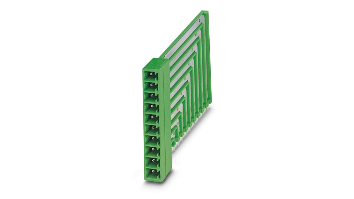 Phoenix Contact, 3.81mm Pitch, MCO 1.5/ 6-GR-3.81, 6 Way, Pluggable Terminal Block, Header, Solder Termination, 1861688