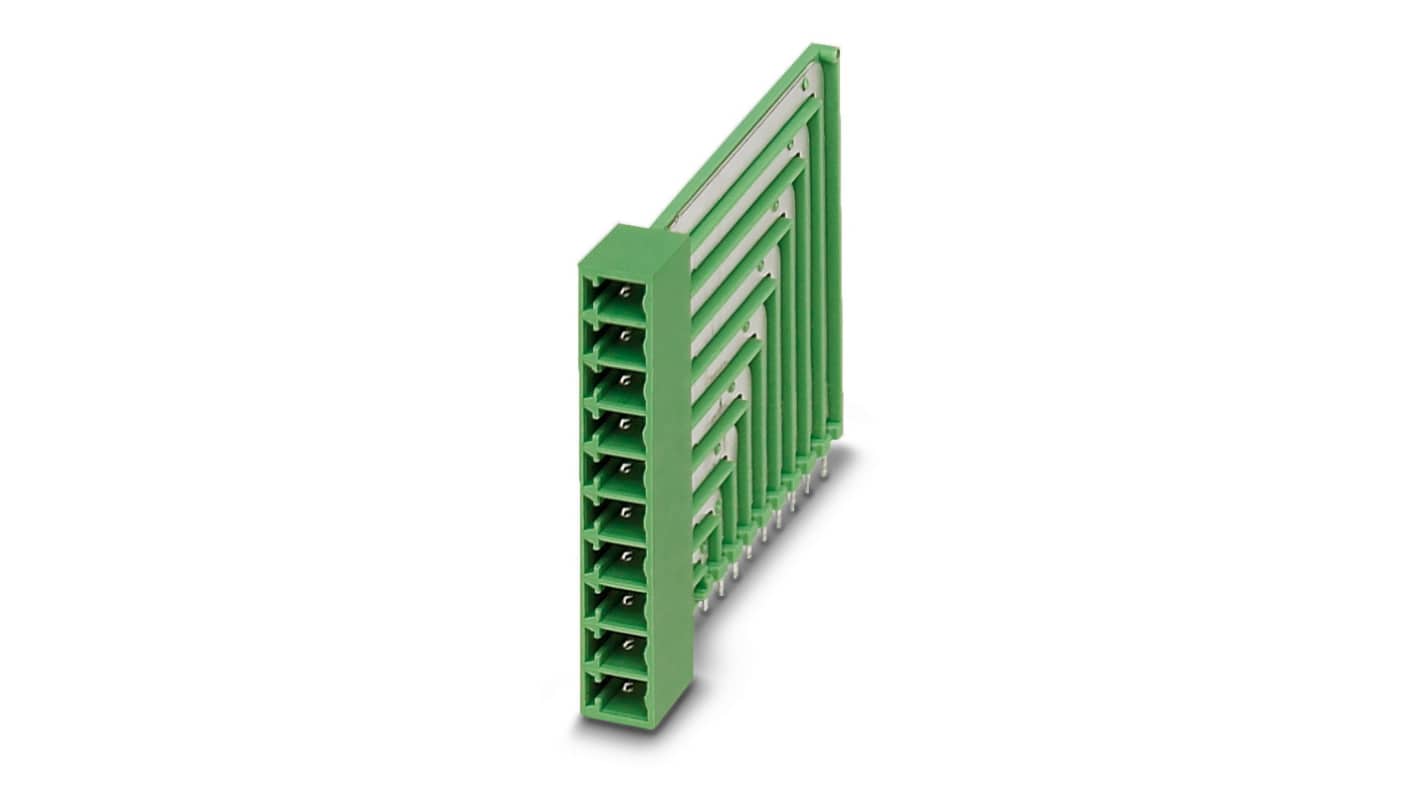 Phoenix Contact, 3.81mm Pitch, MCO 1.5/ 8-GL-3.81, 8 Way, Pluggable Terminal Block, Header, Solder Termination, 1861785