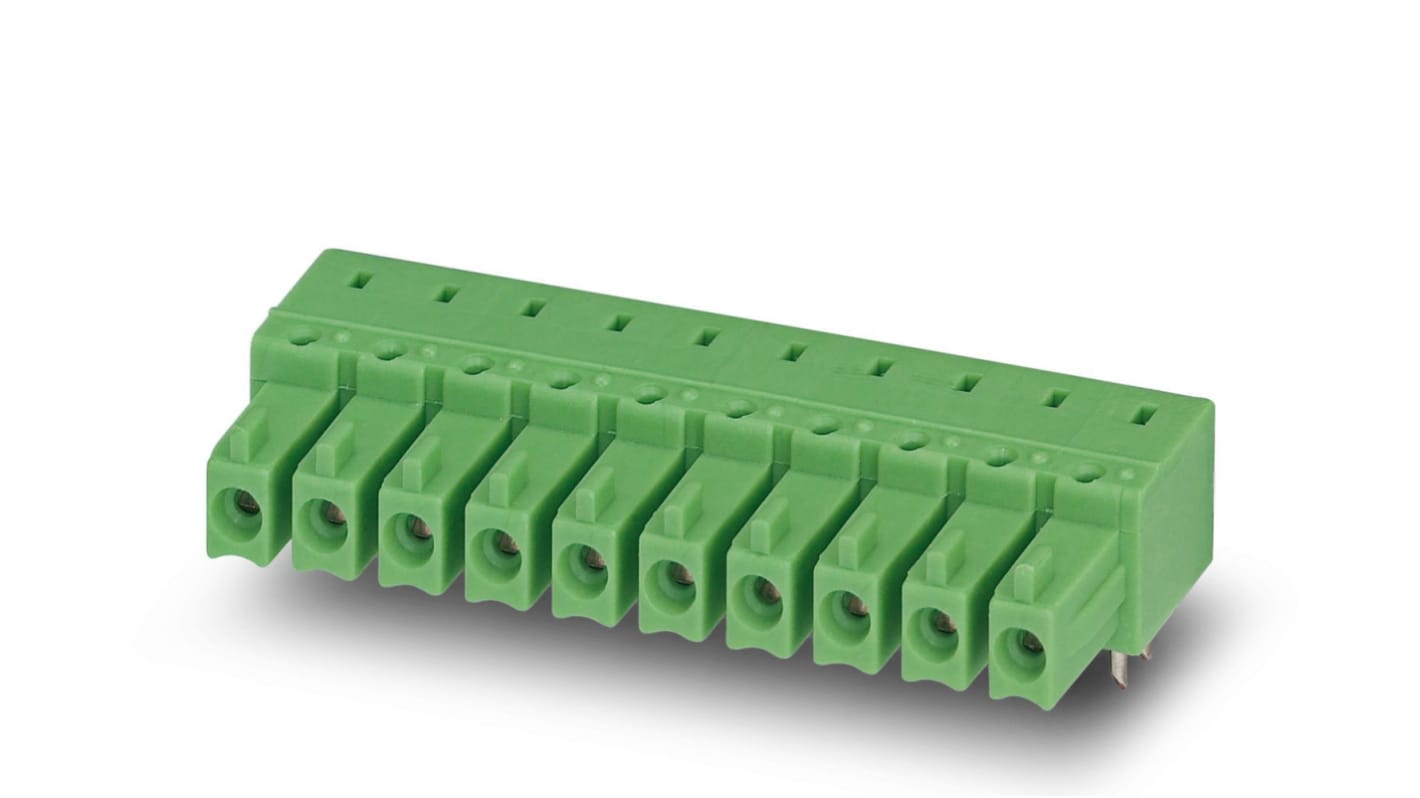 Phoenix Contact, 3.81mm Pitch, IMC 1.5/ 5-G-3.81, 5 Way, Right Angle, Pluggable Terminal Block, Inverted Header,