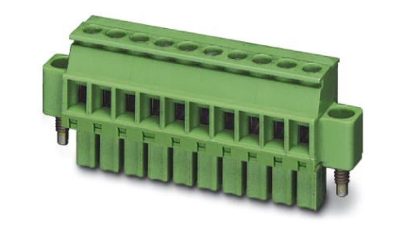 Phoenix Contact, 3.5mm Pitch, MCVW 1.5/ 7-STF-3.5, 7 Way, , Pluggable Terminal Block, Plug, Cable Mount, Screw