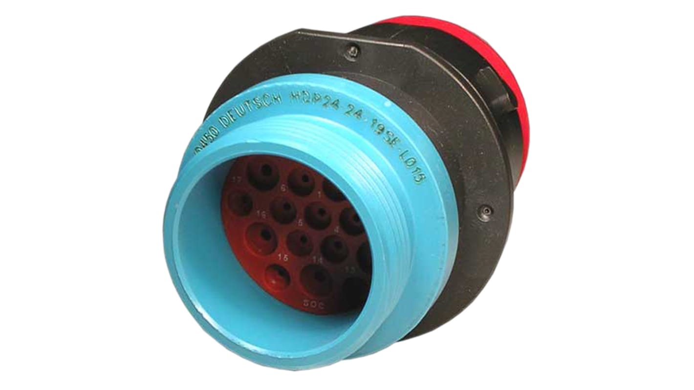 Deutsch Circular Connector, 19 Contacts, Bulkhead Mount, Socket, Female, IP67, HDP20 Series