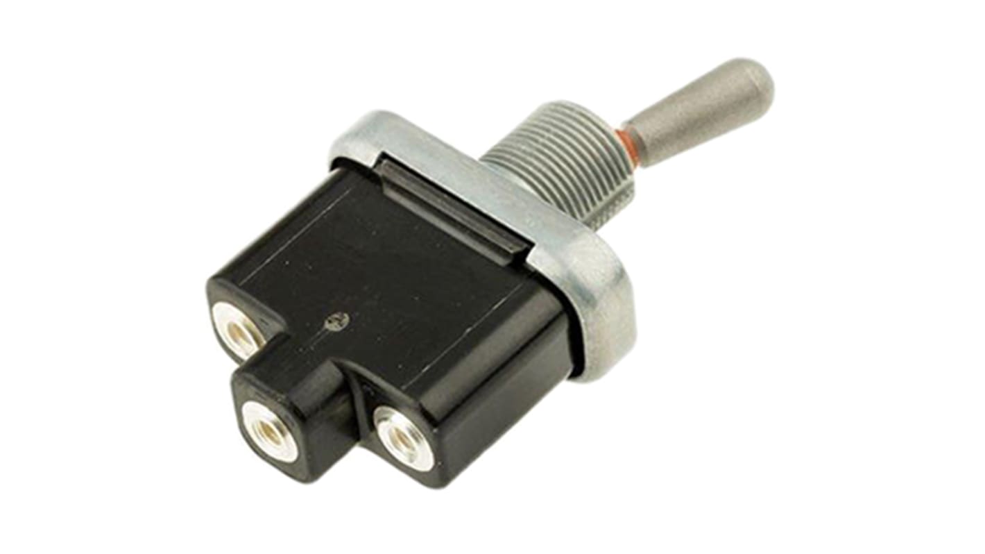 Otto Toggle Switch, Panel Mount, (On)-Off, DPST, Screw Terminal, 28 V dc, 115V ac