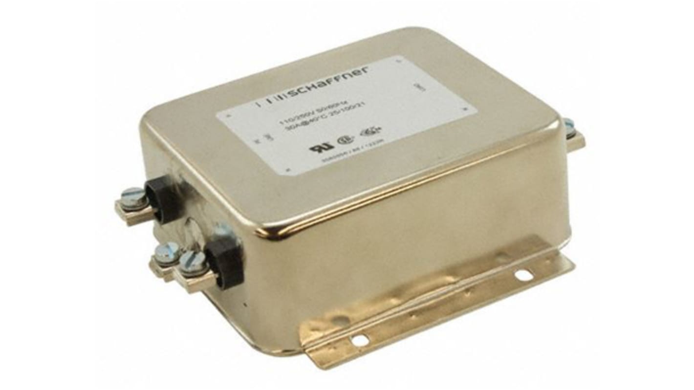 Schaffner, FN610 3A 250 V ac DC to 400Hz, Chassis Mount EMI Filter, Quick Connect, Single Phase
