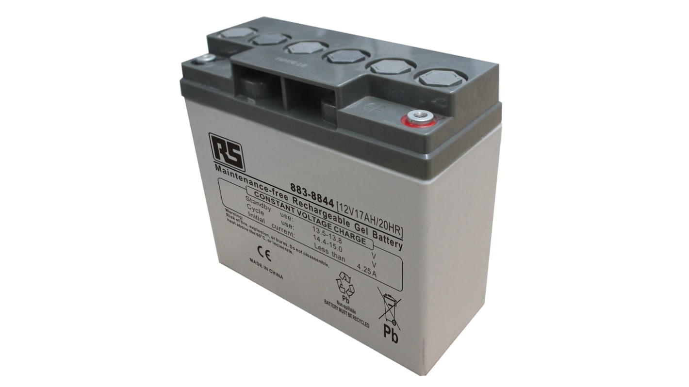 RS PRO 12V T12 Sealed Lead Acid Battery, 17Ah
