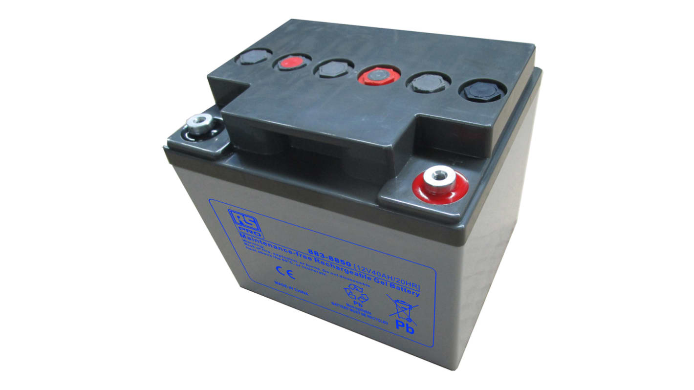 RS PRO 12V T6 Sealed Lead Acid Battery, 40Ah