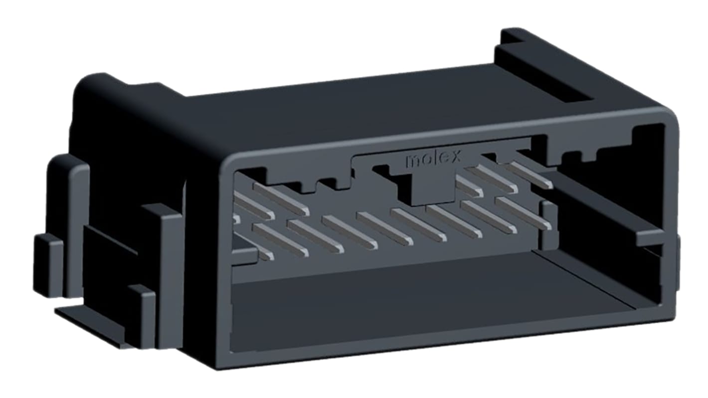 Molex, Mini50 Automotive Connector Plug Black Surface Mount 16 Way, Solder Termination 34897-8160