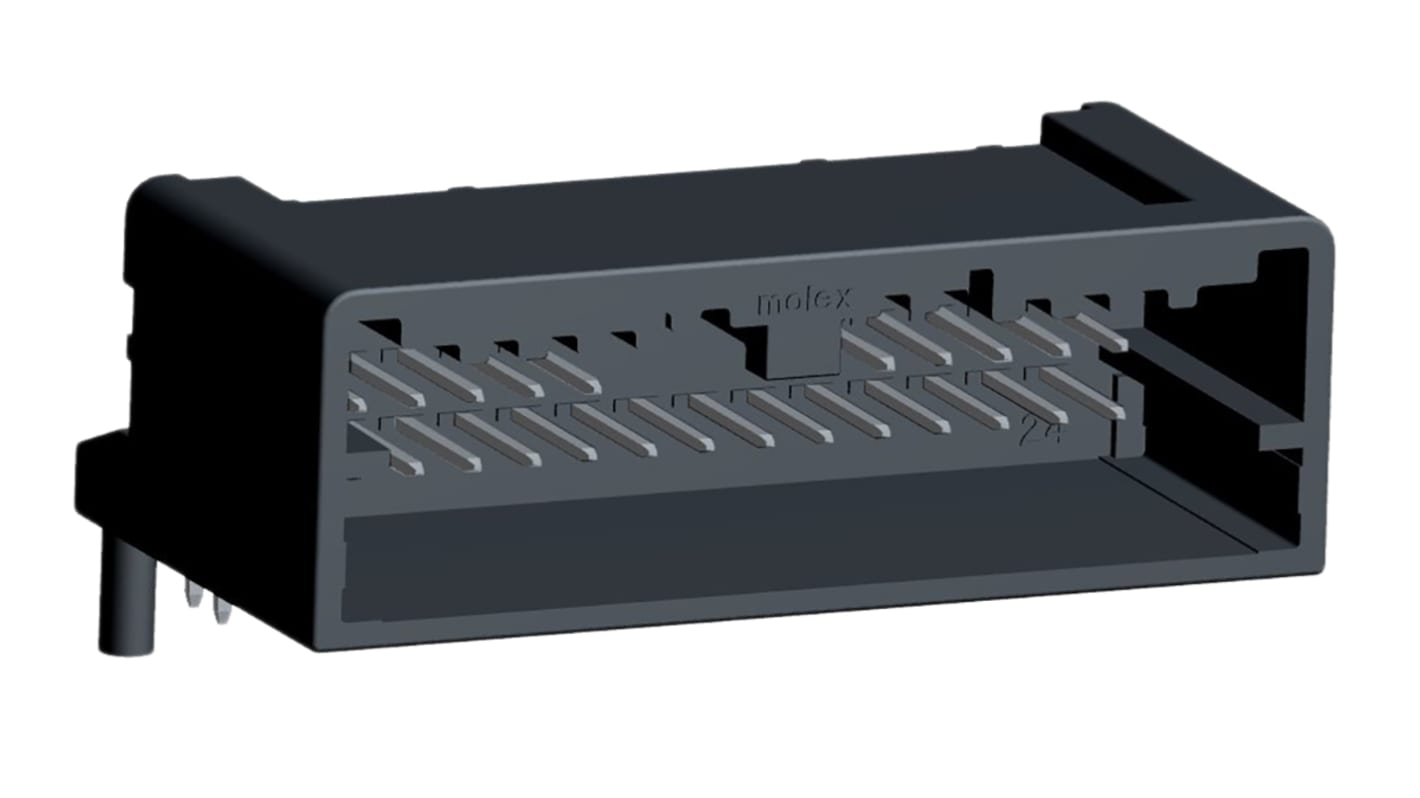 Molex, Mini50 Automotive Connector Plug Black Through Hole 24 Way, Solder Termination 34826-0240