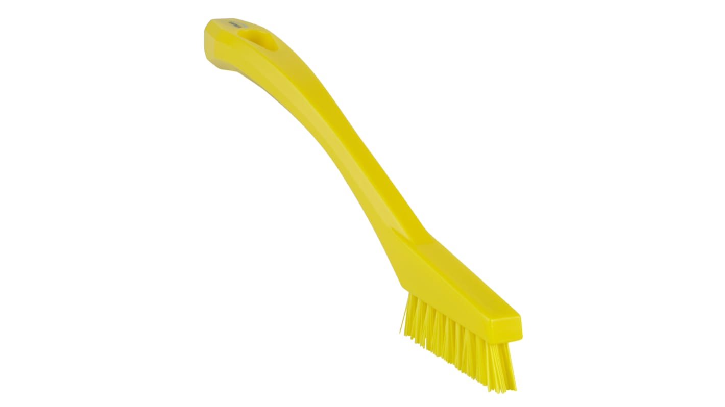 Vikan Extra Hard Bristle Yellow Scrubbing Brush, 15mm bristle length, PET bristle material