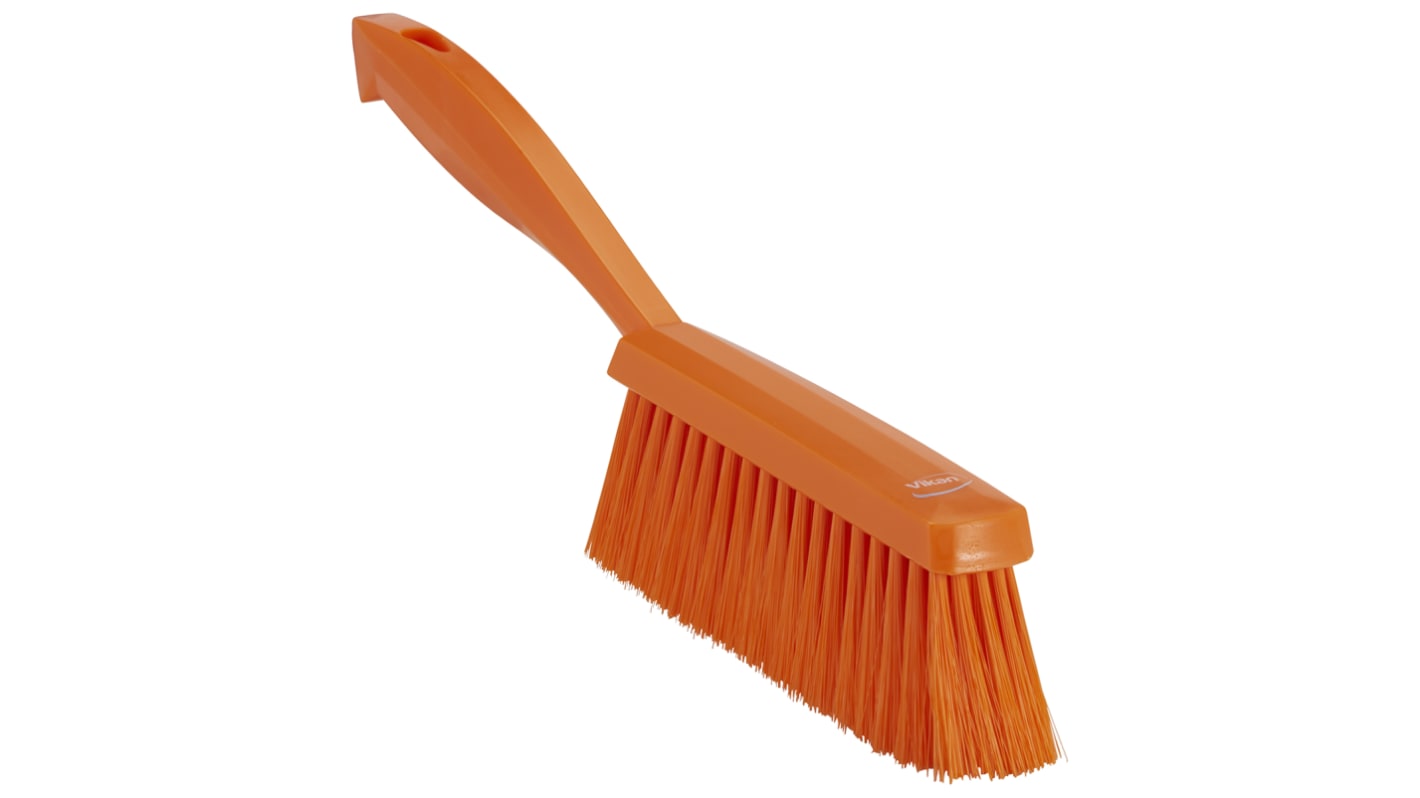 Vikan Orange Hand Brush for Brushing Dry, Fine Particles, Floors with brush included