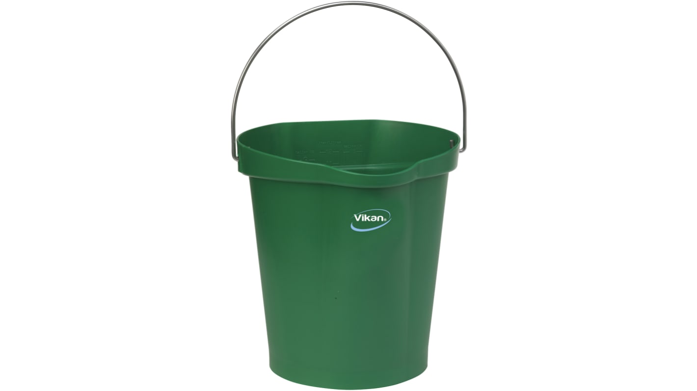 12L Plastic Green Bucket With Handle