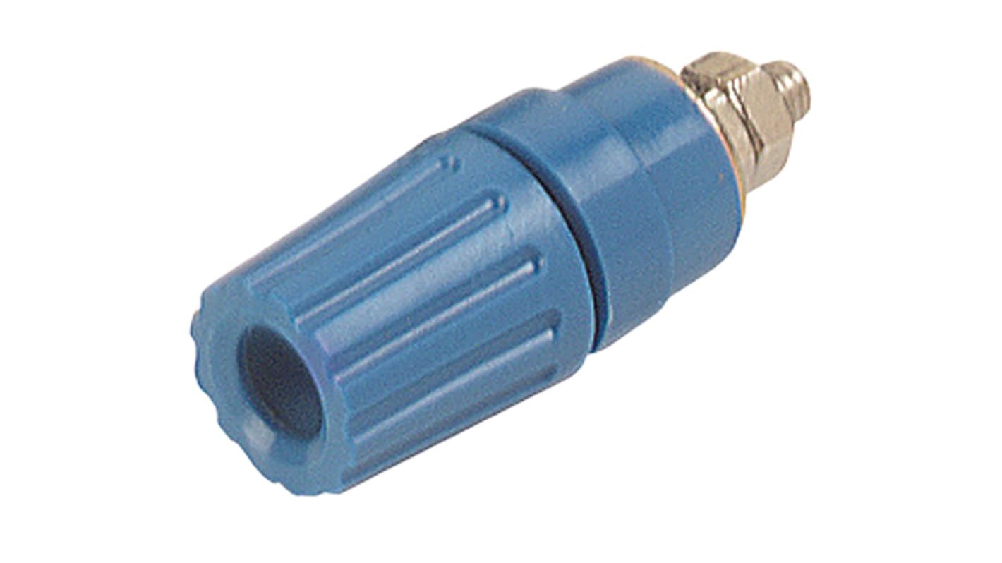 Hirschmann Test & Measurement 35A, Blue Binding Post With Brass Contacts and Nickel Plated