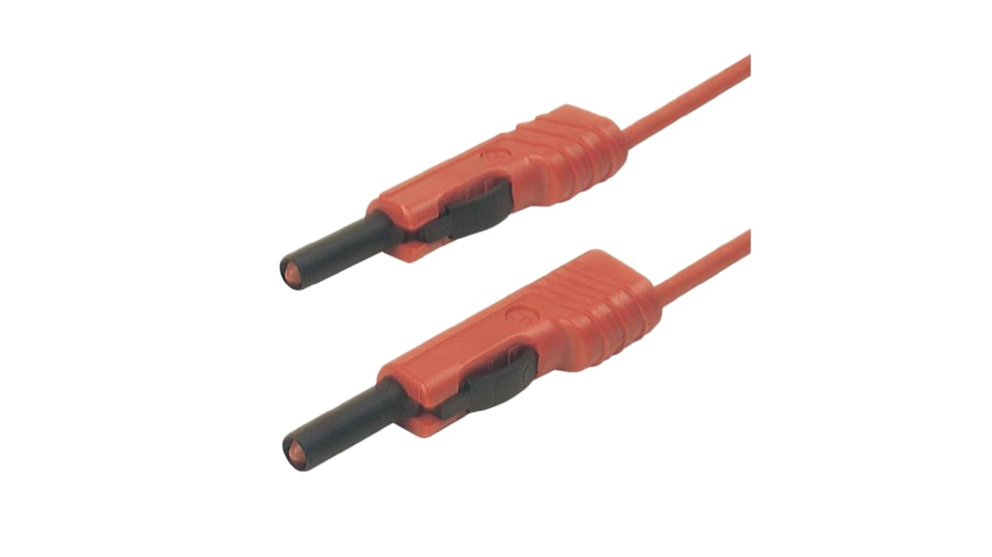 Hirschmann Test & Measurement, 16A, 30 V ac, 60V dc, Red, 250mm Lead Length